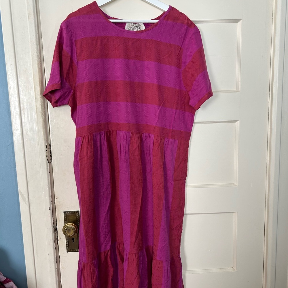 Ace & Jig Pink and Red Striped Maxi Dress